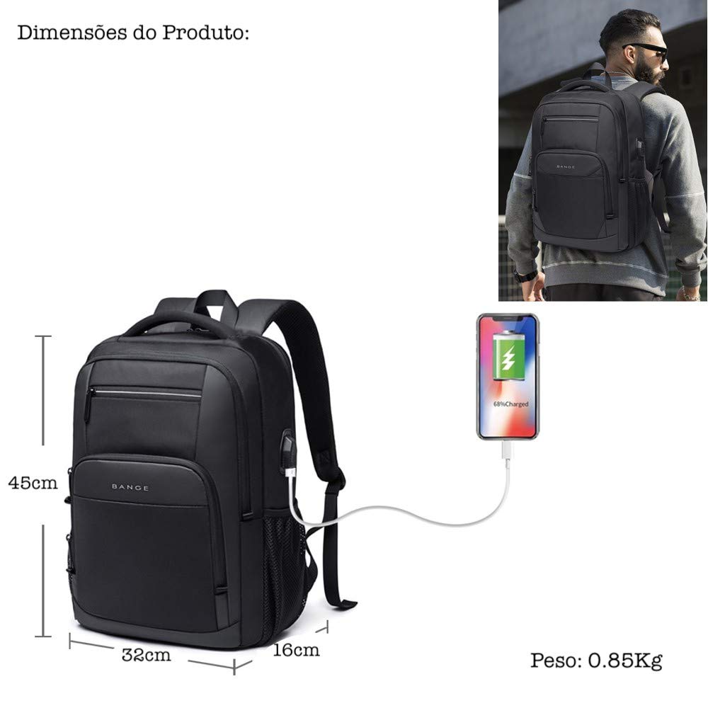 Mochila Masculina Feminina Para Notebook Impermeável Executivo Com Acabamento Fino E Design Moderno Grande Cabo Saída USB Alças Confortáveis – BANGE em promoção! Veja a oferta e mais achadinhos de Mochilas & Pastas Masculinas 6 Hoje é o melhor dia para comprar Mochila Masculina Feminina Para Notebook Impermeável Executivo Com Acabamento Fino E Design Moderno Grande Cabo Saída USB Alças Confortáveis – BANGE com aquele preço maroto! Promoção! Aproveite a oferta! 6