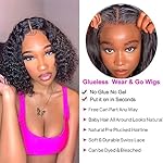 Wear and Go Glueless Wigs Human Hair Pre Plucked Deep Wave Bob Wig Human Hair Lace Front Wigs for Beginners Upgraded No Glue Pre Cut 4x4 Lace Closure Glueless Wigs for Black Women Human Hair 12 Inch - Image 5