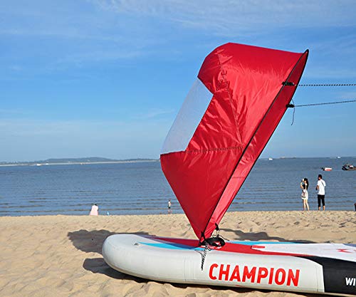 Diintor 42inch Wind Sail, Fold-able Downwind Sail for Kayaks, Canoes, Inflatable Boats, Paddle Board (Red)