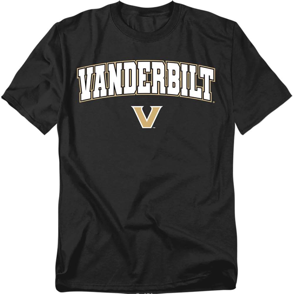 LOGOVISION Vanderbilt University Arch Logo Unisex Adult T Shirt, Black, Large