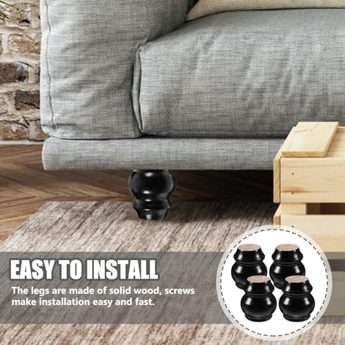 Patas de madera para sofá PRETYZOOM de 4 piezas que elevan el estilo de salones modernos 6