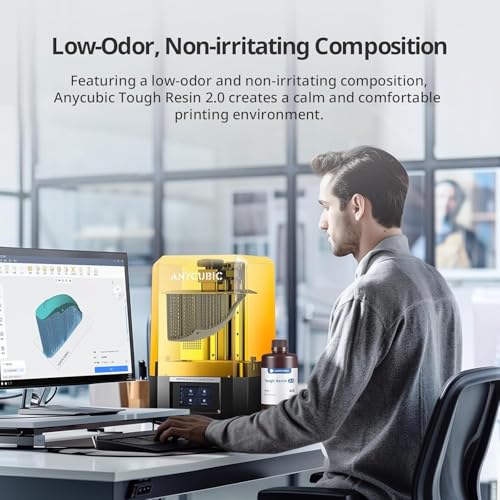 Image of 3IDEA Tough Resin 2.0, 3D Printer Resin with Upgraded High Toughness and High Precision, 365-405nm Fast Curing 3D Resin for 4K 8K LCD /DLP /SLA 3D Printing (Clear, 1kg)