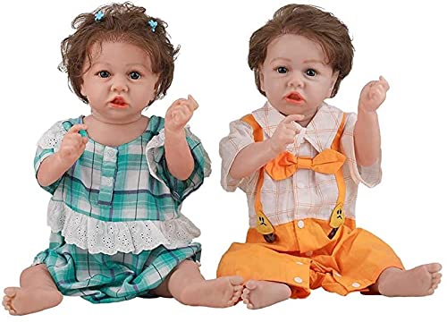 MWKL Lebensechte realistische Badepuppen Nettes Reborn Baby 58cm Reborn Puppe Simulationspuppe22 Zoll Vollsilikon Körper… – Bild 6