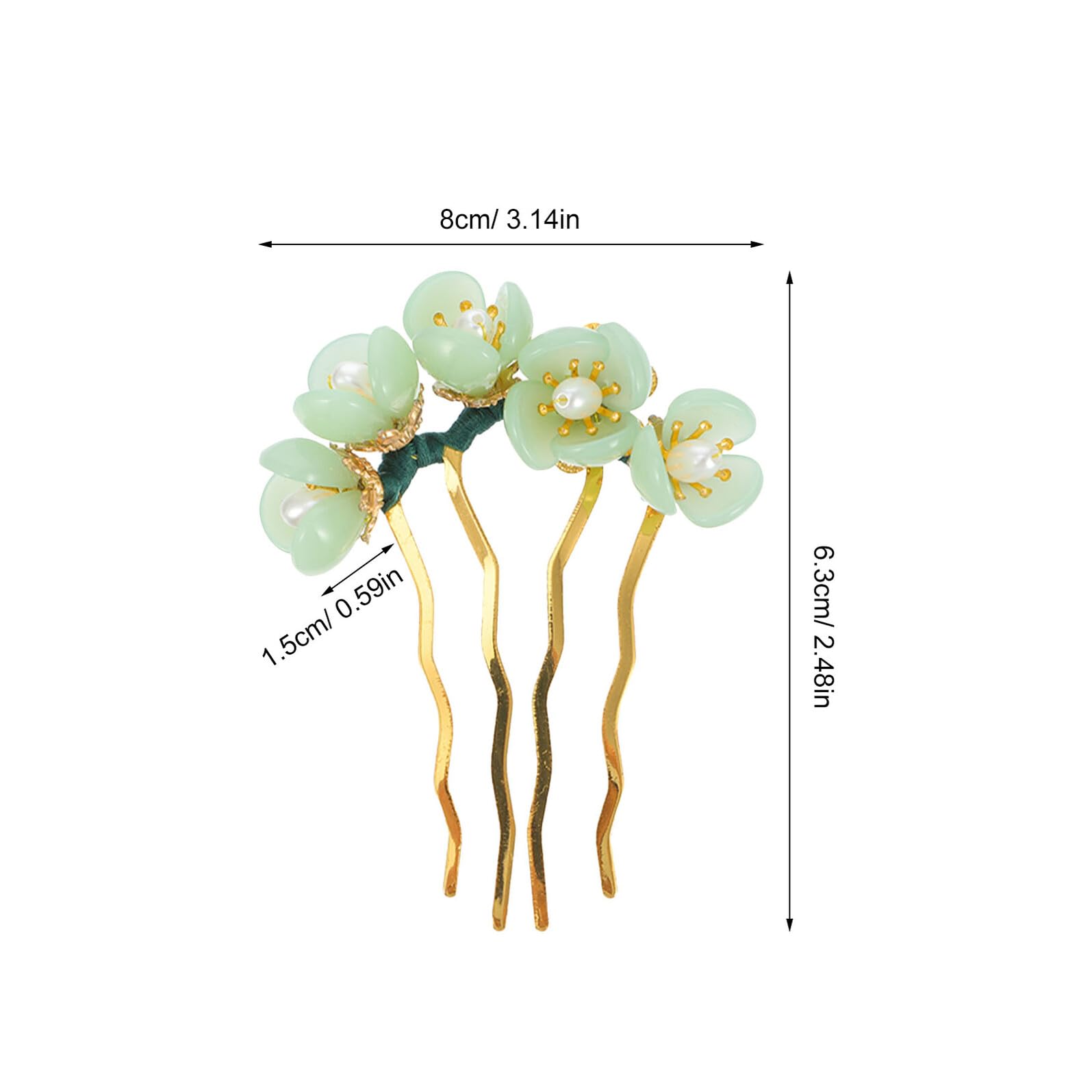 Flower jade hairpin Amazon.com : Jade Flower Hairpin, Antique Hair Fork and  main image 3