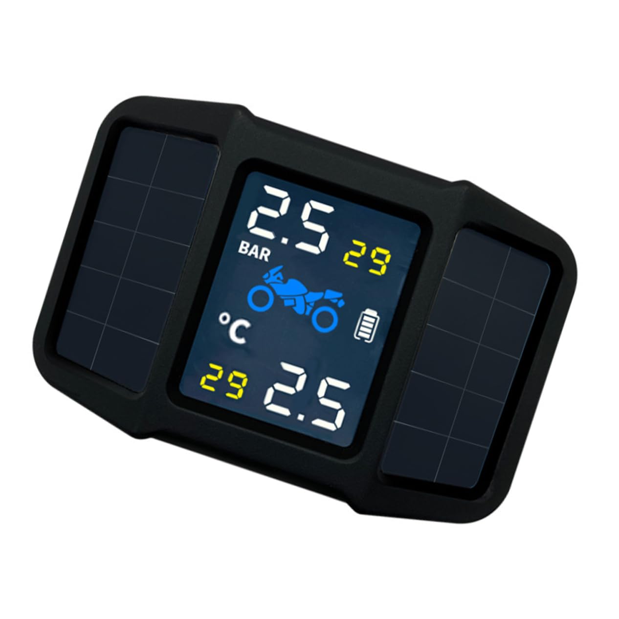 Healifty 1set Tire Pressure Measuring Tool Motorcycle Tire Pressure Detector Solar Charger Monitoring Sensor Monitor