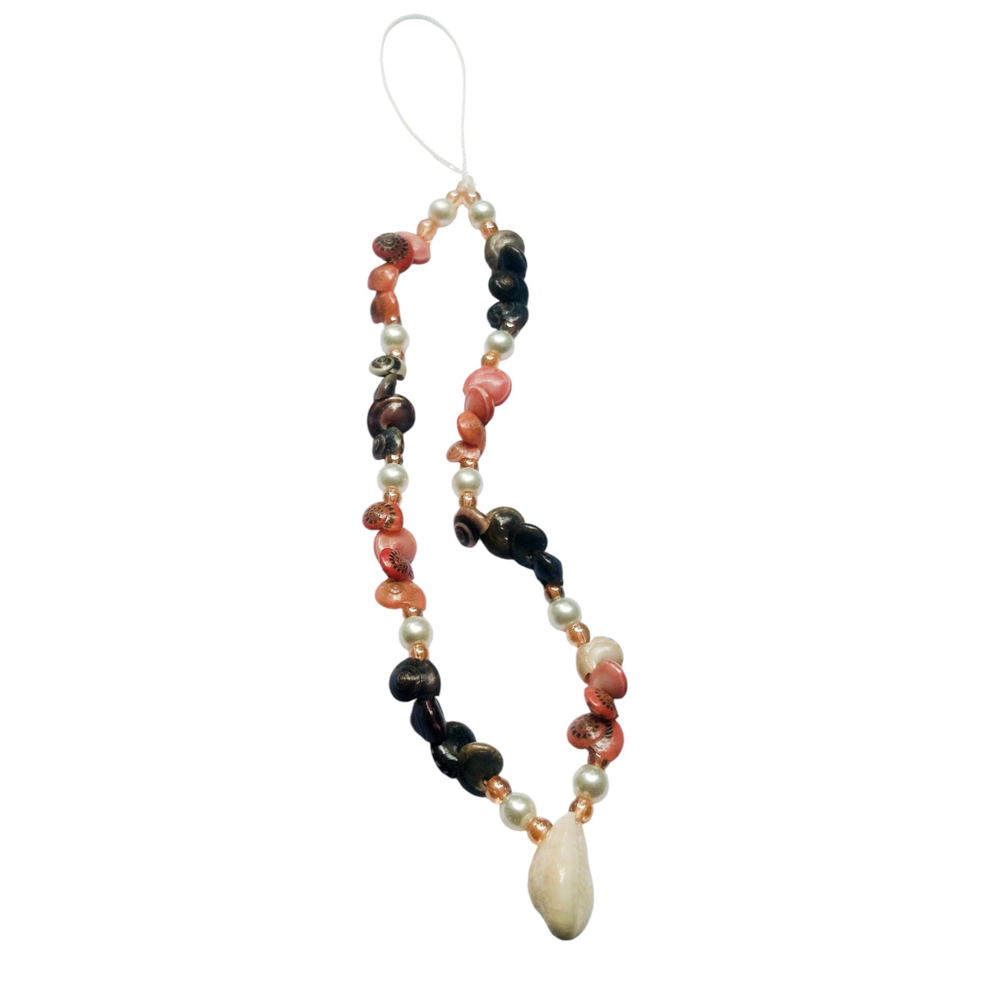 Seashell Phone Charm Lanyard with Umbonium Giganteum Shells and Cowrie Shell For Man, Women, Boys and Girls (20 CM)-image-26