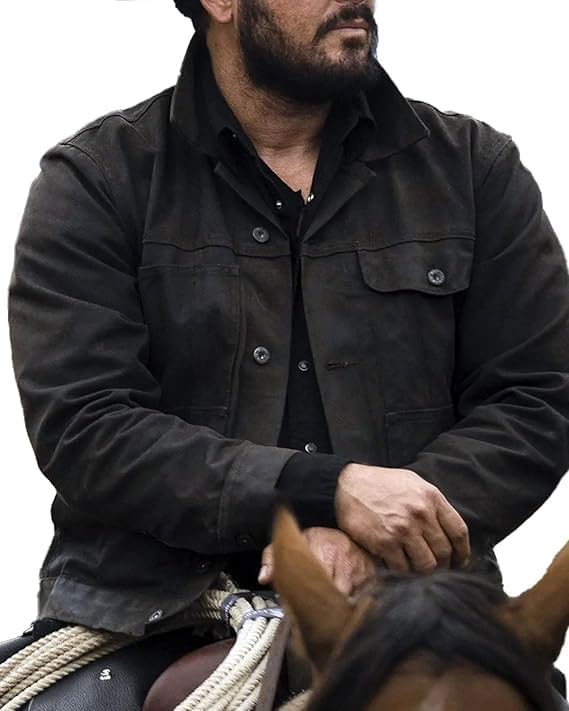 Men's TV Series Old West Style Cotton Jacket : Stylish Black Cowboy Jacket : Western Style Cowboy Jacket With Logo2