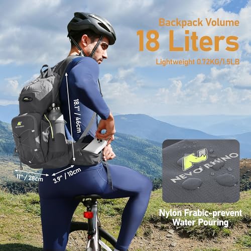 Image of N NEVO RHINO Hydration Backpack, 18L Multipurpose Hiking Backpack with 3L Water Bladder, Water Backpack Insulated Hydration Pack Ideal for Hiking and Cycling