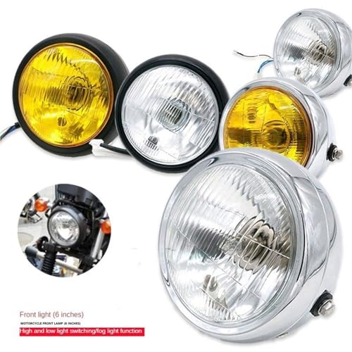 Phare moto rétro 12V en fer : roulez sans vibration avec feux de route