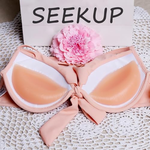 Women Soft Silicone Bra Inserts Breast Chest Enhancer Pads Push-up/Gathering for A/B/C Cup, Skin - Thumbnail 5