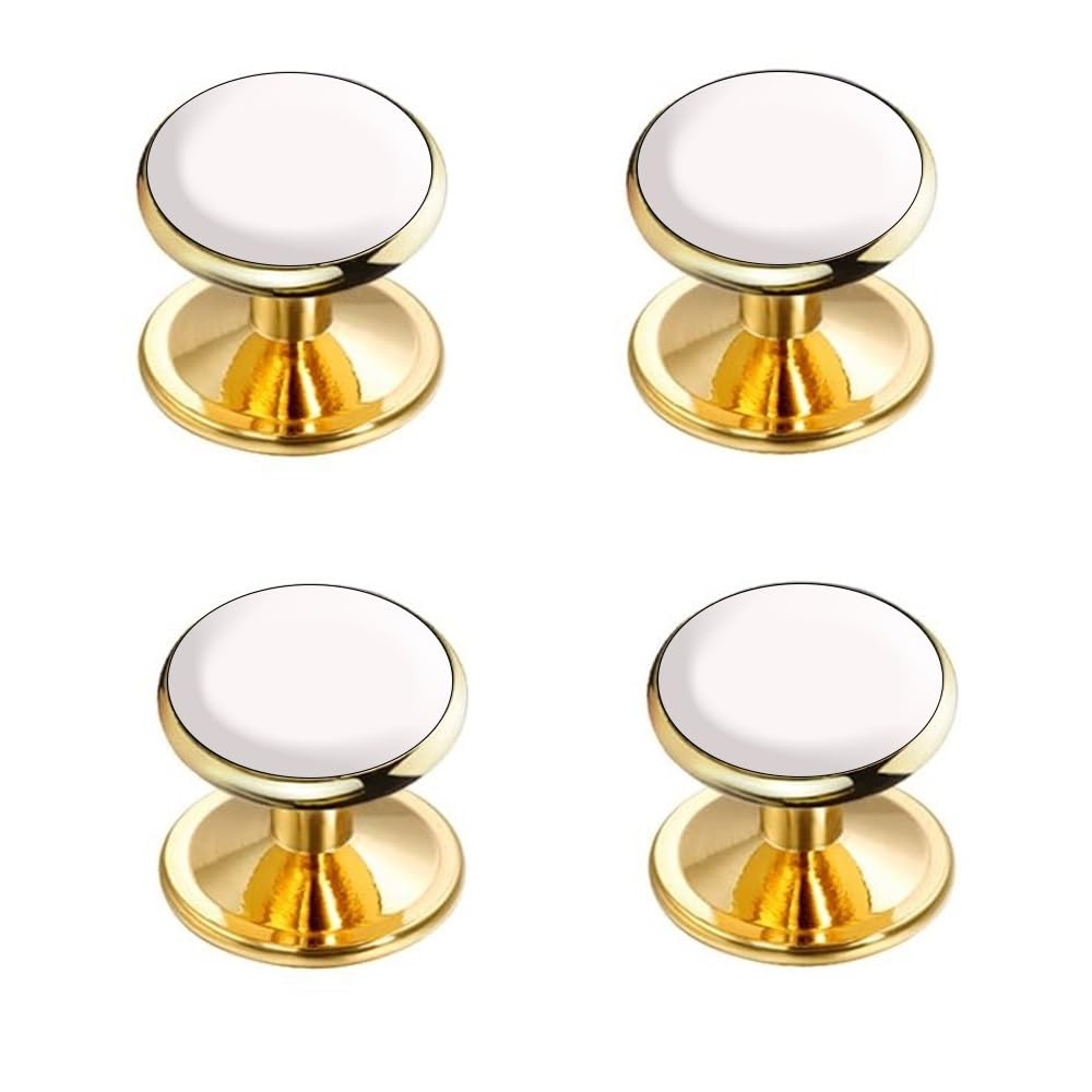 FASHIONS Gold White Cufflinks Tuxedo Blazer Suit Kurta Buttons Cuff Links Shirt Studs For Men-image-11