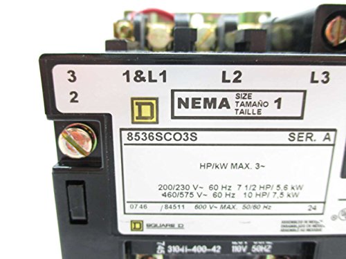 New SQUARE D 8536SCO3S SER A 120V-AC 10HP Size 1 Motor Starter D444846 miniatura 5