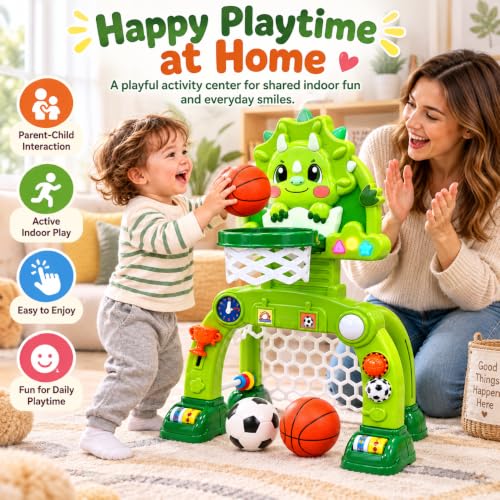 Dinosaur Adjustable Toddler Basketball Hoop Soccer Goal DROPS TO (MORE OPTIONS AVAILABLE) - image 4