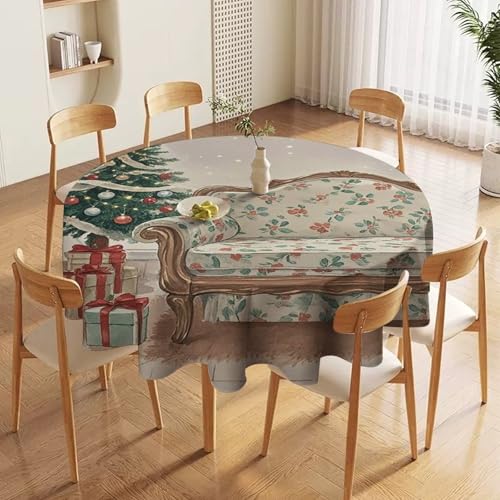 Nappe ronde de mariage et fêtes lavable en machine pour buffet - 6