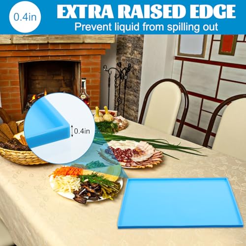 8PCS Silicone Dehydrator Trays with Edge Fruit Leather Trays 12 x 10 Inch Non-stick Dehydrator Mats with Silicone Scraper Cutter Wheel for Fruit Vegetables Meat Herbs and Liquid
