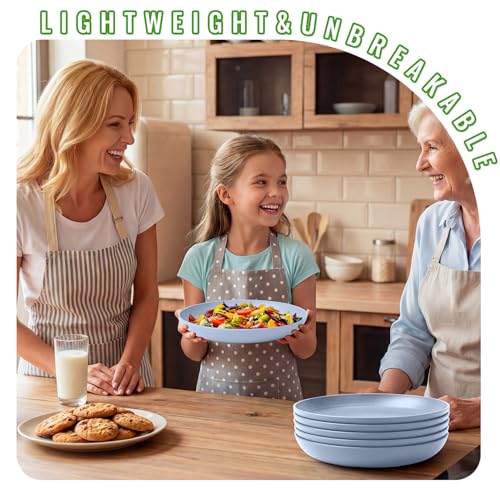 Image of 6PCS Outdoor Dinner Plates Set, 9In Unbreakable Wheat Straw Plate