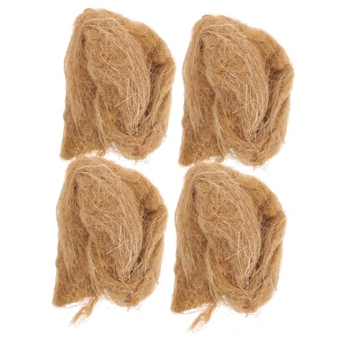 BCOATH 4pcs Natural Jute Fire Starters - Outdoor Fire Igniter for Camping Hiking Survival Quick Ignition Emergency Starter Tool Lightweight