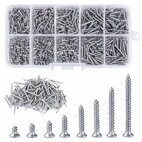 800 tornillos autorroscantes Phillips M2 cabeza plana miniatura 1
