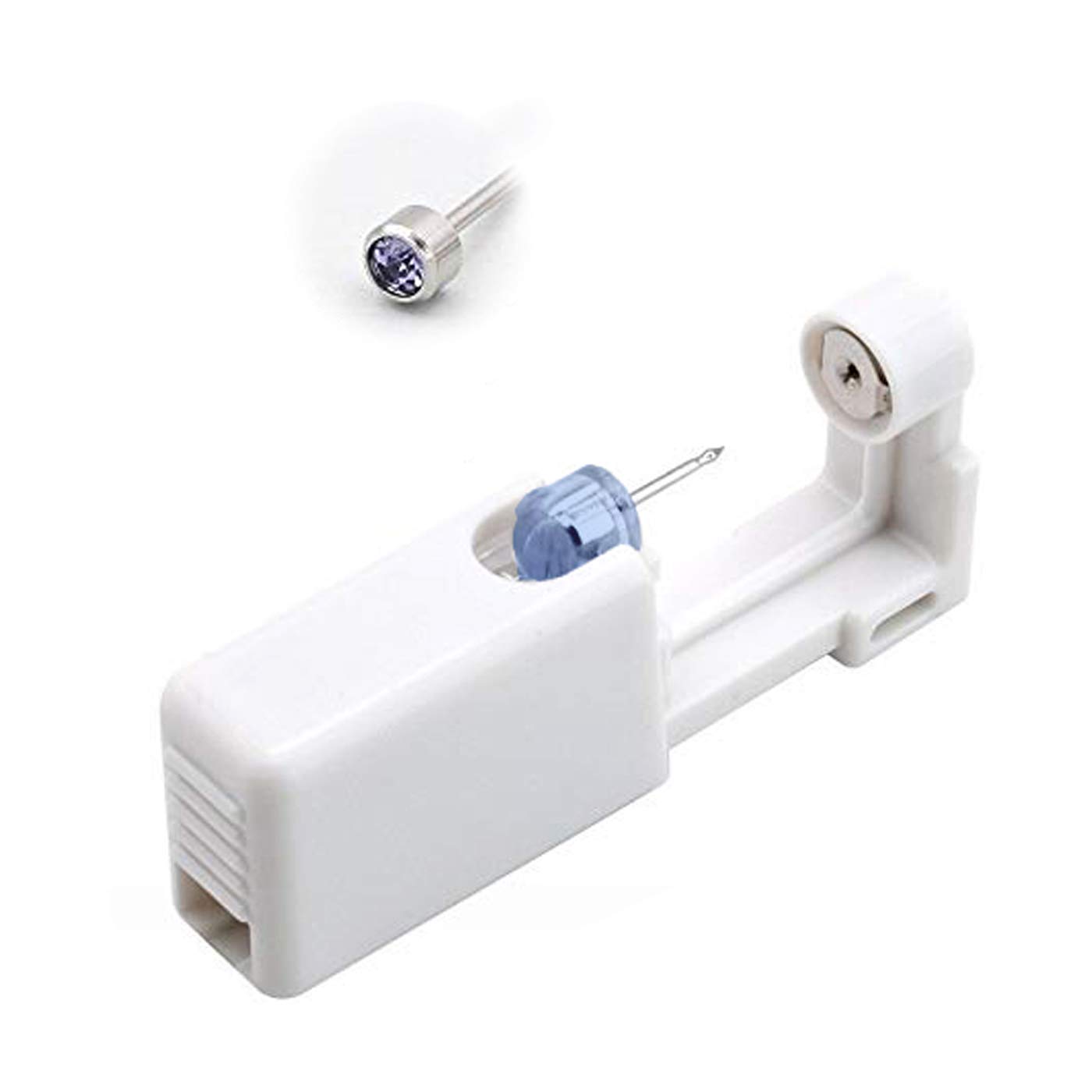 GadgetsdenDisposable Hand Press Piercing Gun Tool it for Ear Tragus helix Stud Blue Cubic Zirconia Unisex Stud - 1Piece