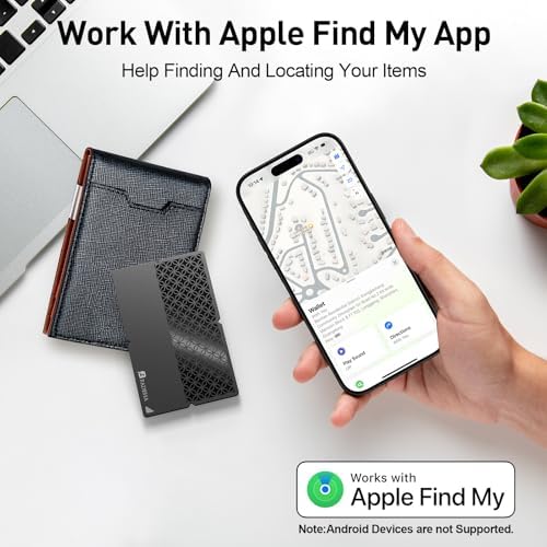 2026 Apple MFi Certified Wallet Tracker Smart Card for Find My iPhone Ultra Thin Air Tracker Tag for Travel, 5 Years+ Staying Power, IP69 Waterproof, Key Finder & Item Locator for Keys, Bags, Passport - 1