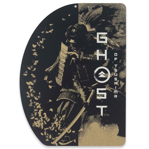 Sony Ghost of Tsushima Metal Sign - Samurai Warrior Wall Decor for Bedroom or Game Room