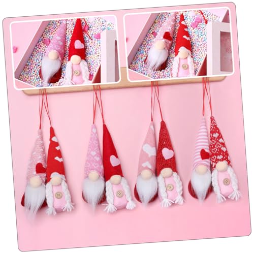 Gnome Saint Valentin ensemble de 8 suspensions en peluche avec cordon de fixation - 6