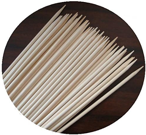 Candy Apple Corn Dog Sticks Semi Pointed Bamboo Skewers Dowels 8"x 1/4" (200, Bamboo)