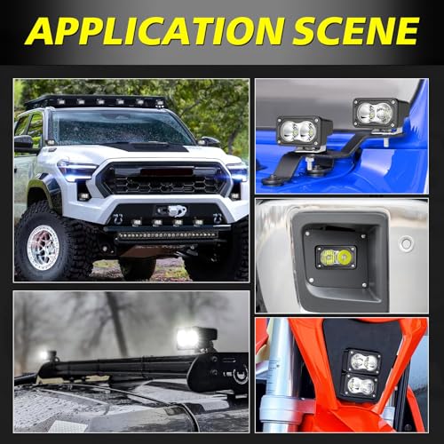 Image of LED Pods 3 Inch 40W CREE LED Off Road Driving Lights Ditch Lights | High Intensity CREE LEDs, Spot Flood Combo Small LED Fog Lights Pods 2pcs for Truck Motorcycle SUV UTV ATV Dirt Bike Surron