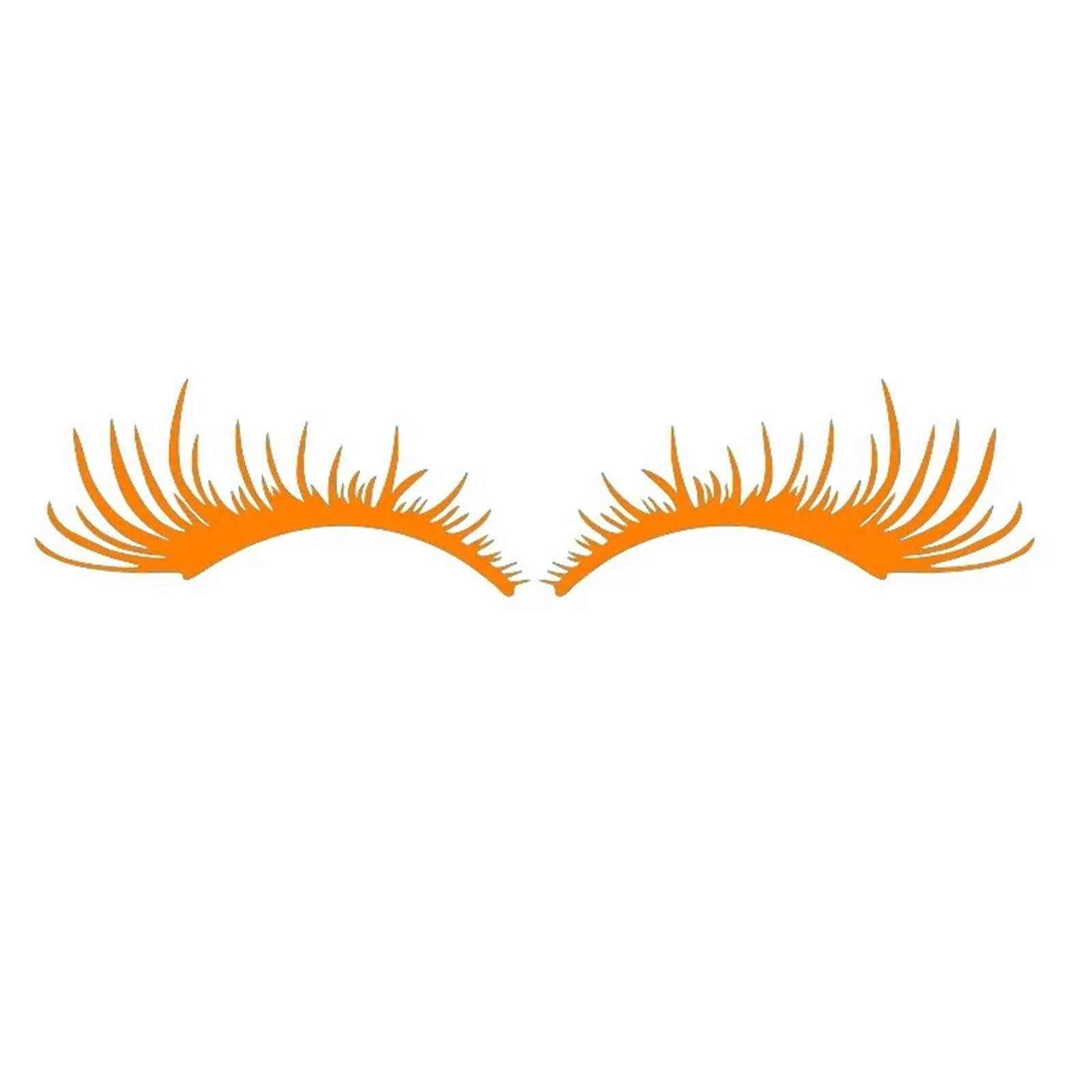 Car Eyelashes 2PCS Car False Eye Lash Funny Eyelash Headlight Sticker Eyelashes Auto Head Lamp Decoration Decals Auto Accessories Headlight Eyebrows(Orange)