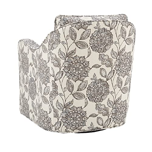 Madison Park Brianne Swivel Chair - Solid Wood, Plywood, Metal Base Accent Armchair Modern Classic Style Family Room Sofa Furniture, Multi #TOP3