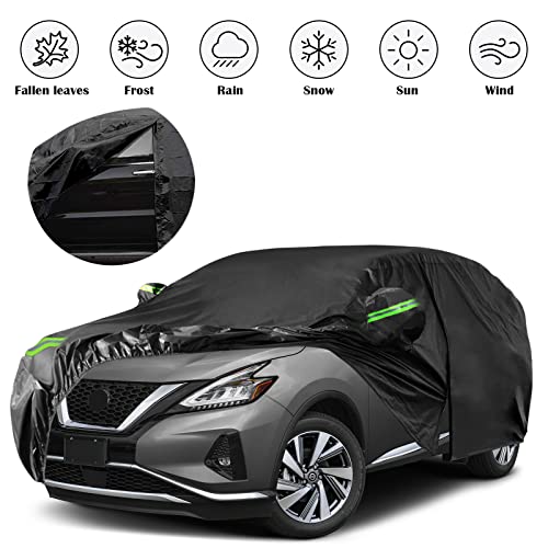 Image of Waterproof Car Covers Replace for 2003-2025 Nissan Murano, 6 Layers All Weather Custom-fit Car Cover with Zipper Door & Windproof Bands for Snow Rain Dust Hail Protection (Murano)