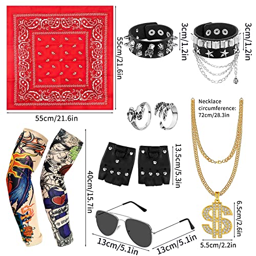 Hysagtek 11Pcs Rockstar Fancy Dress Accessories - Image 2