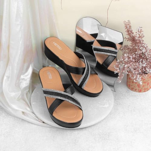 Image of Metro Women Wedge Heel Comfort Slip-on Sandal
