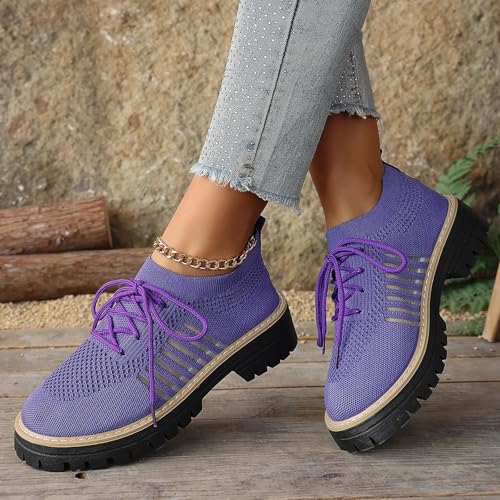 Chaussures de marche légères et baskets orthopédiques violettes tendance - 4