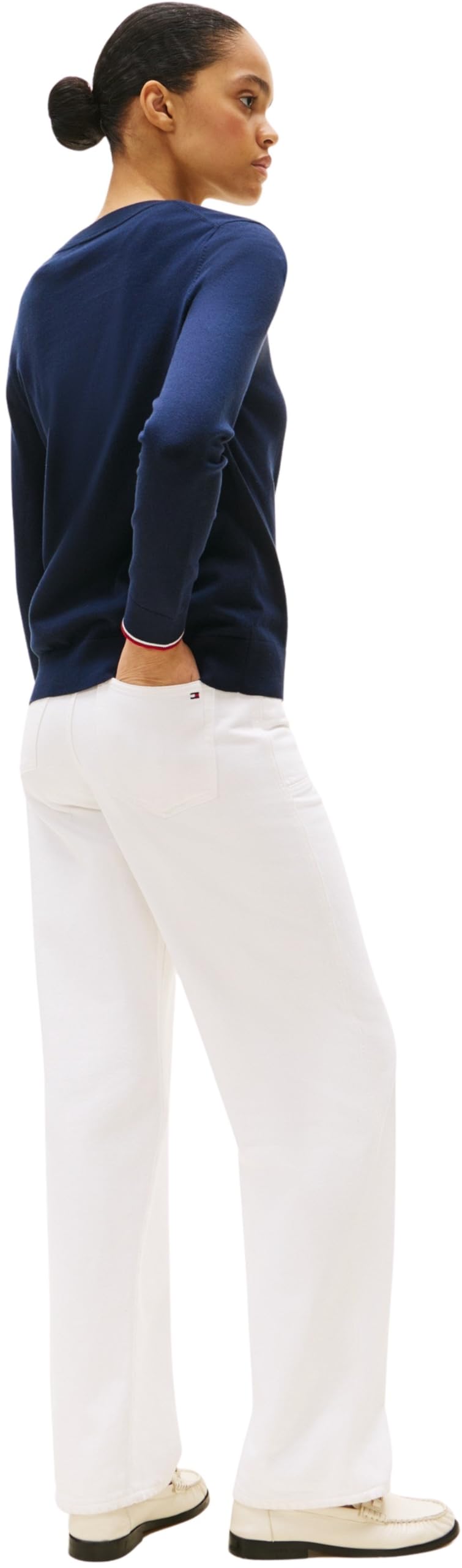 Tommy Hilfiger Damen Pullover Jersey Fine mit Rundhalsausschnitt