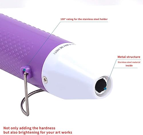Vista 13 de Mofa - Pistola de calor, mini pistola de aire caliente, herramientas de pistola retráctil con soporte para bricolaje en relieve y secado de pintura