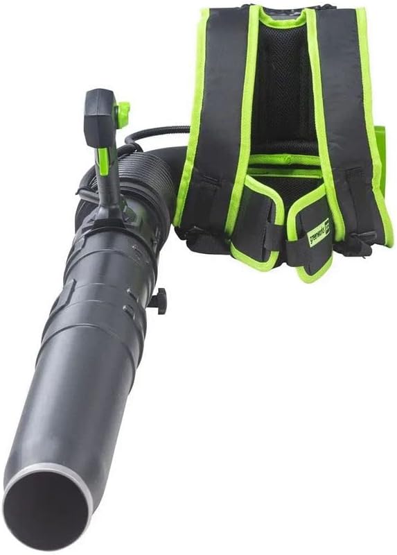 Greenworks Pro 60V Backpack Leaf Blower, back view with straps