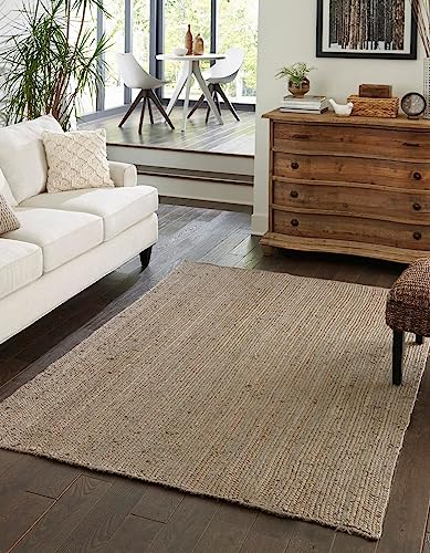 Image of Unique Loom Braided Jute Collection Area Rug - Dhaka (3' 3 inch x 5' 1 inch Rectangle, Gray)