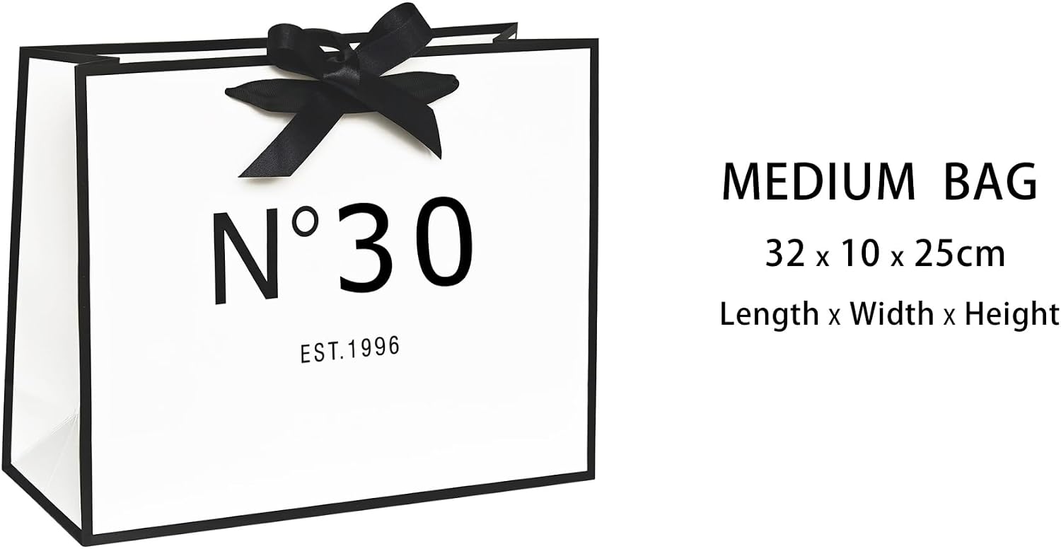 ANFENG 30th Birthday Keepsake Gift Vintage Bag Medium 13in for Women 1996 Mom Anniversary Novelty 30 Year Old Party Paper Bags Shopping Idea (4Pack Medium Size) image 2