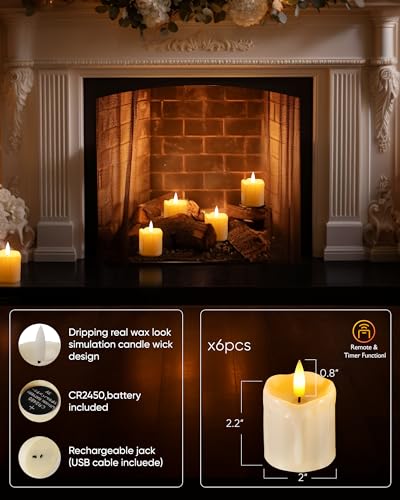 Homemory Rechargeable Flameless Candles With Timer Remote thumb #2