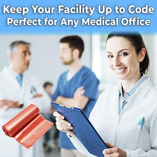 No Leak, Hospital Grade Biohazard Waste Bags 150 Pk. 10 Gallon, 24" Red Trash Liner With Hazard Symbol For Infectious Waste Disposal. Best Small Lab Can Liners For Labeling Biohazardous Trash Safely #TOP3