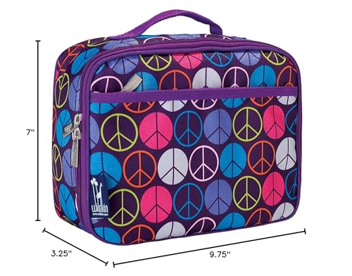 Image of Wildkin Kids Insulated Lunch Box, Peace Signs | Insulated, wipe-clean lunch box for school, daycare, and travel