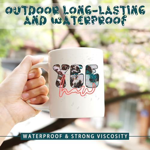 Tintnut Cow Print Permanent Vinyl Roll - 12" x 5ft, Brown Teal Permanent Adhesive Vinyl for Cutting Machine, Home Decor Self Sticker