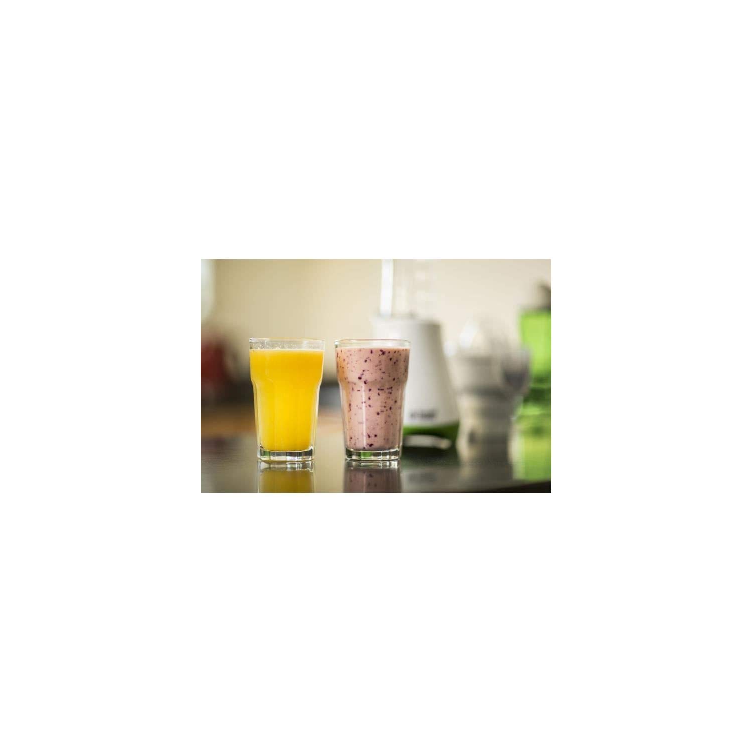 Russell Hobbs Mix & Go - Exprimidor y Batidora de Vaso Individual (300W, Batidora Smoothies, Sin BPA, Blanco y Verde, 1 Vaso de 600 ml, 1 Vaso de 400 ml) - ref. 21352-56