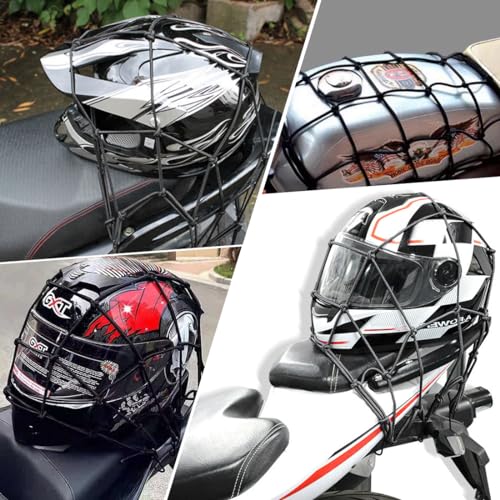 Gepäcknetz Fahrradkorb Hinten 40x40 cm, Schwarz Netz für Fahrradkorb und Motorrad, mit Haken