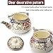 Floral Ceramic Enamel Teapot Tea Kettle for Stovetop,Large Porcelain Enameled Teakettle (white) (2.4L, white2)
