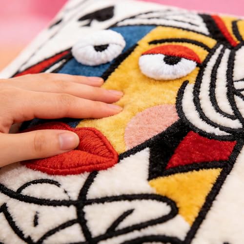 Juankrynord Cuscino Decorativo da Divano Re di Picche (Carta da Poker) Con Ricamo 3D — Morbido Cuscino in Peluche a Forma di Picche, Simpatico e Originale Con Design Big Eye (Jack2) – vue 3