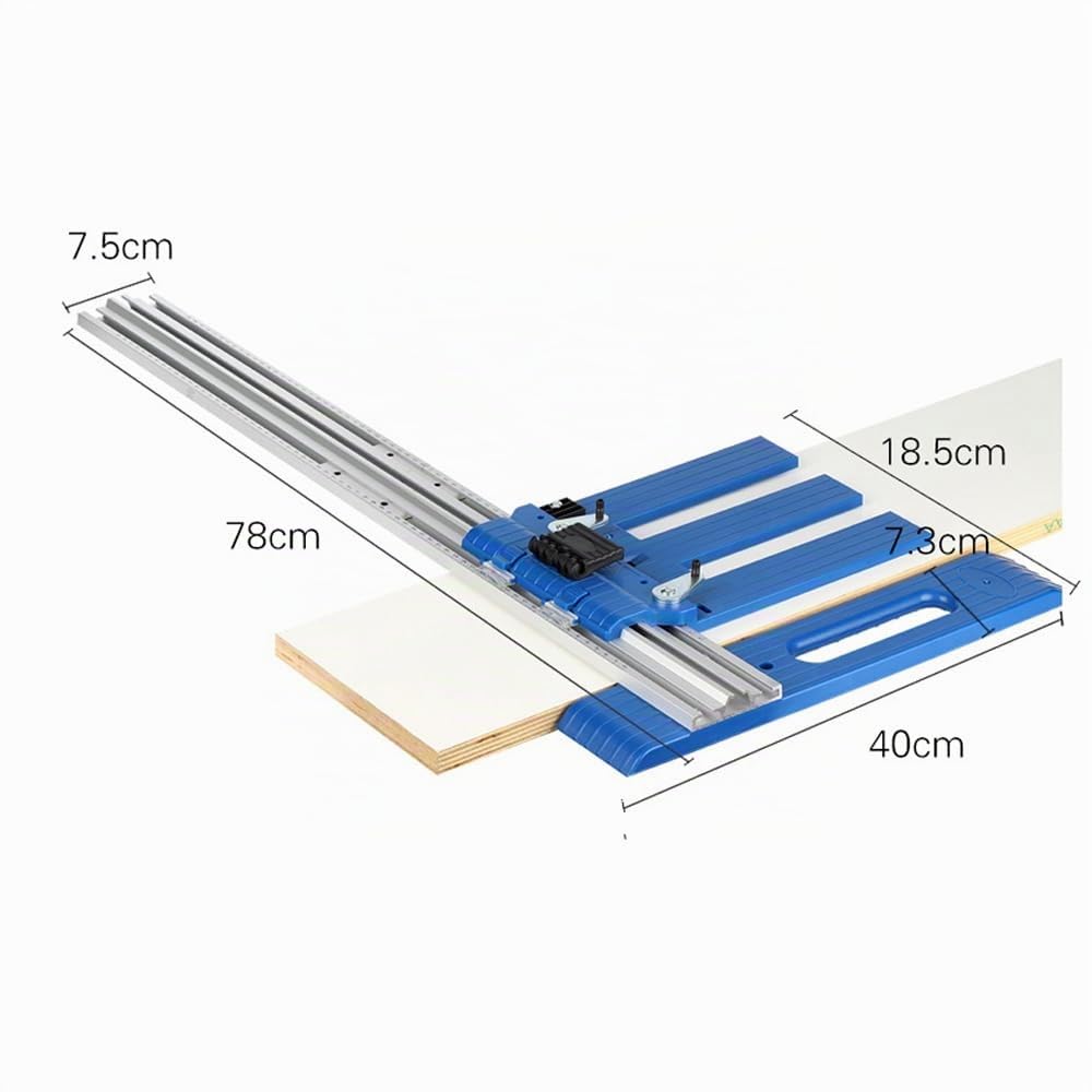 Guida per sega circolare Binario di guida per taglio per lavorazione del legno Lega di alluminio Plastica tecnica Binario guida per sega circolare multifunzionale Gamma di taglio regolabile 0-65 cm