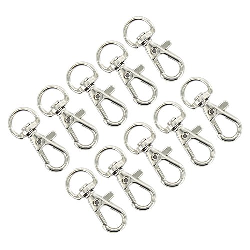 Wicemoon Mousquetons Pivotants Porte-Clé Couleur d'argent Crochet Pivotant(10 Pièces) Bijoux Accessoires DIY Cover