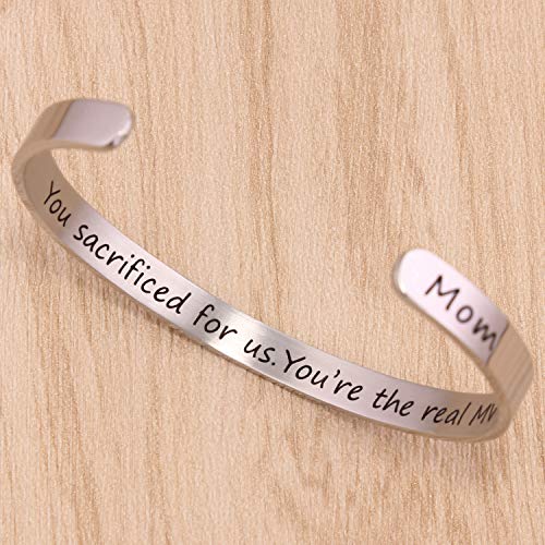 Btysun Bracelets for Women Mothers Day Bracelet Gifts from Daughter Inspirational Gifts for Women Graduation Gifts for Her Motivational Birthday Cuff Bangle Friendship Personalized Mantra Jewelry…